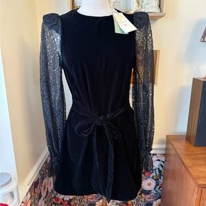 The vampire’s wife X H&M Black Dress with Lace Detail velvet medium NEW W TAGS